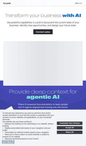 Lucid AI Business Planning Platform screenshot