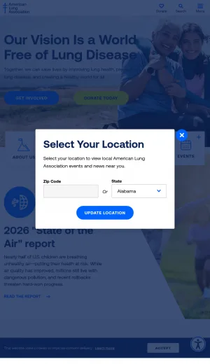 American Lung Association screenshot