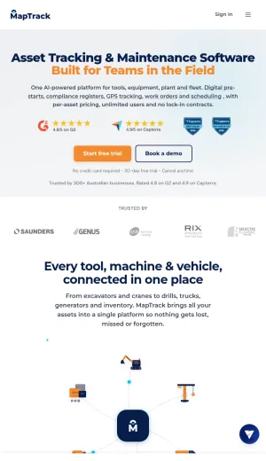 MapTrack Asset Tracking and Maintenance Software screenshot