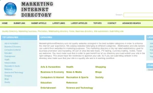 Marketing Internet Directory for Business and Website Listings screenshot