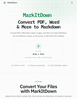 MarkItDown Online Markdown Converter for Files and Web Pages screenshot