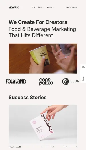 MAVRK Studio Food and Beverage Branding Agency screenshot