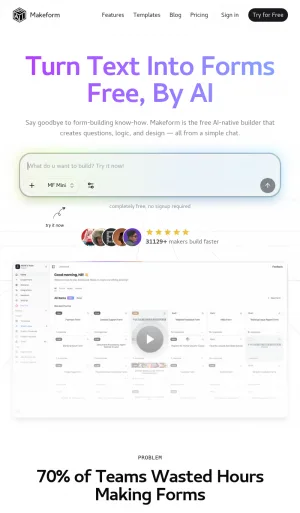 Makeform AI Form Builder for Surveys, Quizzes, and Polls screenshot