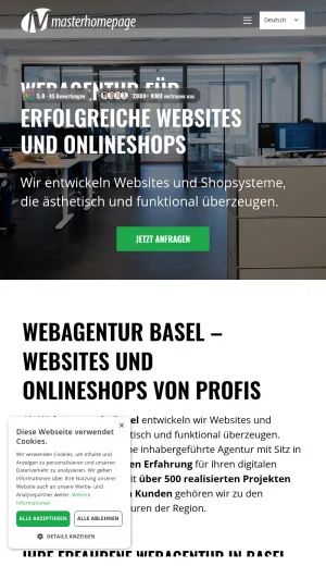Masterhomepage Basel Web Design and E Commerce Agency screenshot