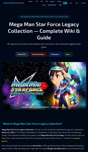 Mega Man Star Force Legacy Collection Wiki and Game Guide screenshot