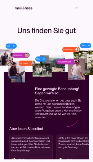 Meili and Hess Zurich SEO and Online Marketing Agency screenshot