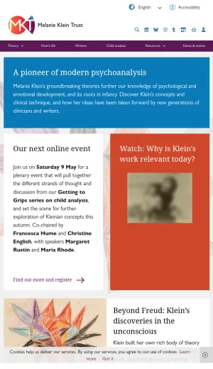 Melanie Klein Trust: Psychoanalysis, Child Analysis, and Archive screenshot