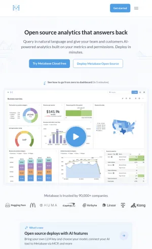 Metabase Business Intelligence and Embedded Analytics screenshot