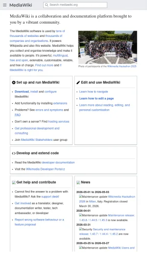 MediaWiki Wiki Collaboration and Documentation Platform screenshot