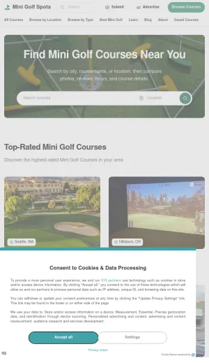 Mini Golf Course Listings and Comparison screenshot