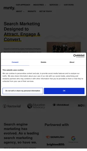 Minty Digital Search Marketing Agency screenshot