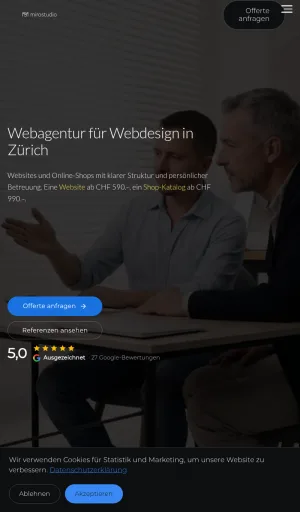 Mirostudio Zurich Web Design, AI Automation, and Media Agency screenshot