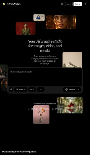 MixStudio AI Creative Studio for Images, Video, and Music screenshot