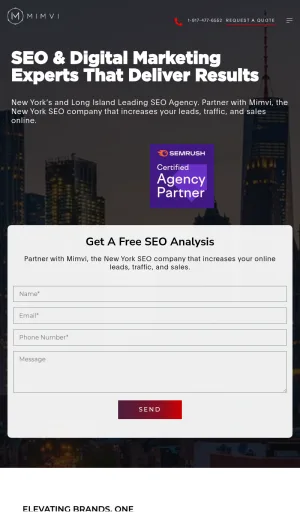 Mimvi SEO New York City and Long Island Agency screenshot