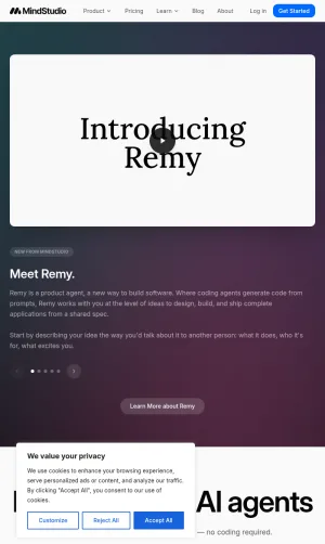 MindStudio No-Code AI Agent and Workflow Platform screenshot