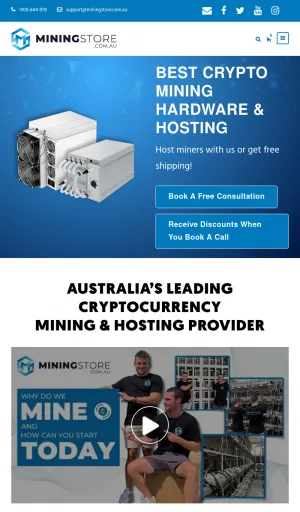 Australian Crypto Mining Hardware and Hosting Services screenshot