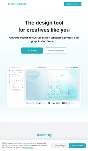 MiriCanvas AI Design Platform for Templates and Graphics screenshot
