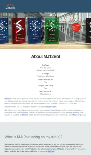 MJ12Bot Crawler and Robots.txt Guidance screenshot