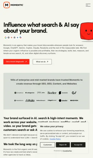 Momentic SEO and AI Search Consulting screenshot