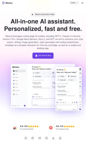 Monica AI Assistant and Productivity Tools screenshot