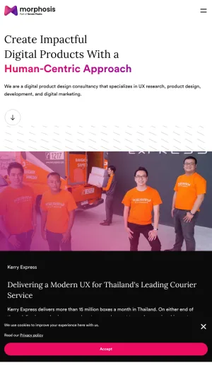 Morphosis Digital Product Design Consultancy screenshot