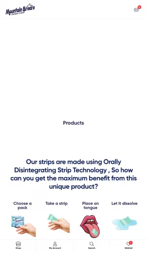 Mountain Breeze Sugar-Free Mouth Freshener Strips screenshot