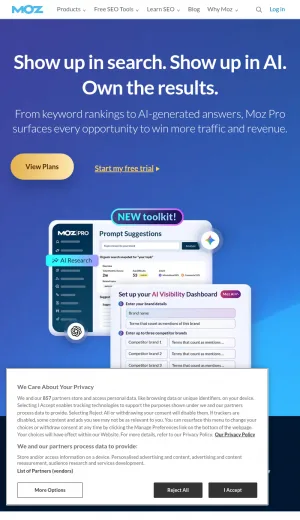 Moz - SEO Software for Smarter Marketing screenshot