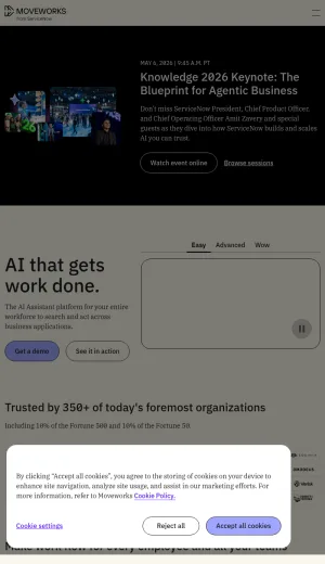 Moveworks Enterprise AI Assistant and Workflow Automation Platform screenshot