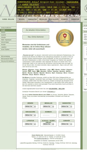 Muenzenhandlung Erwin Dietrich AG screenshot