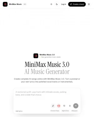 MiniMax Music 3.0 AI Song Generator screenshot