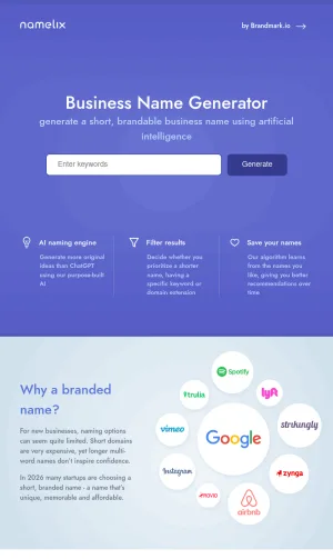 AI Business Name Generator and Logo Creator screenshot