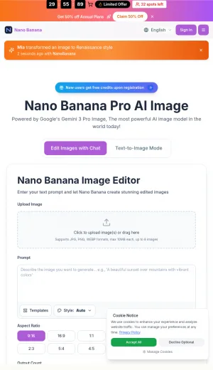 Nano Banana AI Image Editor screenshot