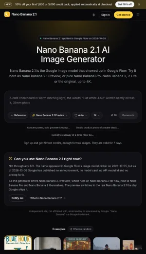 Nano Banana 2.1 AI Image Generator and Editor screenshot