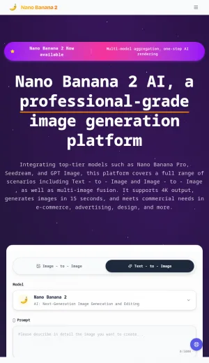 Nano Banana 2 AI Image Generator and Editor screenshot