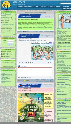 Czech Naturism and Nudism Community screenshot