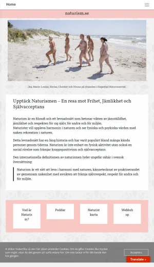 Naturism in Sweden Association and Event Guide screenshot