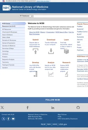 National Center for Biotechnology Information screenshot