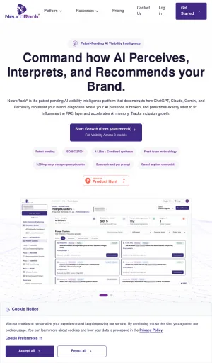 NeuroRank AI Brand Visibility Intelligence Platform screenshot