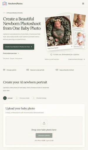 AI Newborn Portrait Creator screenshot