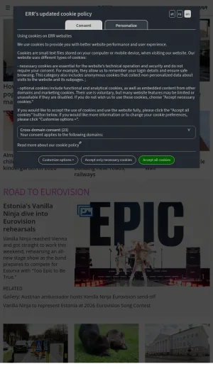ERR News: English-language Estonia and Baltic Affairs screenshot