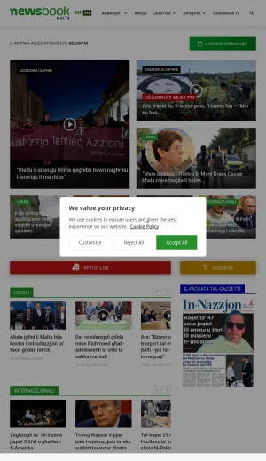 Newsbook Malta News and Commentary screenshot