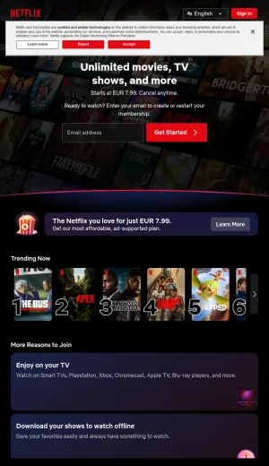 Netflix Streaming Service for Movies and TV Shows screenshot