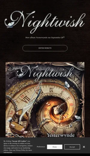 Nightwish Official Band Website screenshot