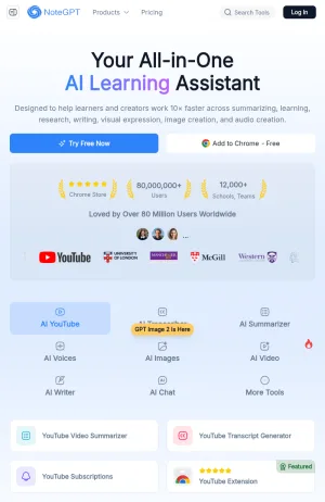 NoteGPT AI Learning Assistant screenshot