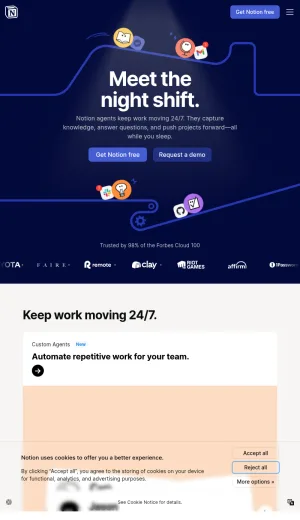 Notion AI Workspace for Teams and Productivity screenshot