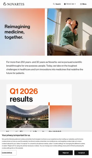 Novartis Pharmaceutical Research and Innovative Medicines screenshot