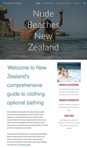 New Zealand Nude Beaches and Clothing Optional Bathing Guide screenshot