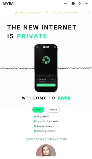 NymVPN Decentralized VPN for Privacy and Censorship Resistance screenshot