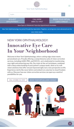 New York Ophthalmology Eye Care and Vision Surgery Clinic screenshot