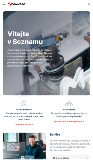 Seznam Czech Internet Technology and Digital Services screenshot